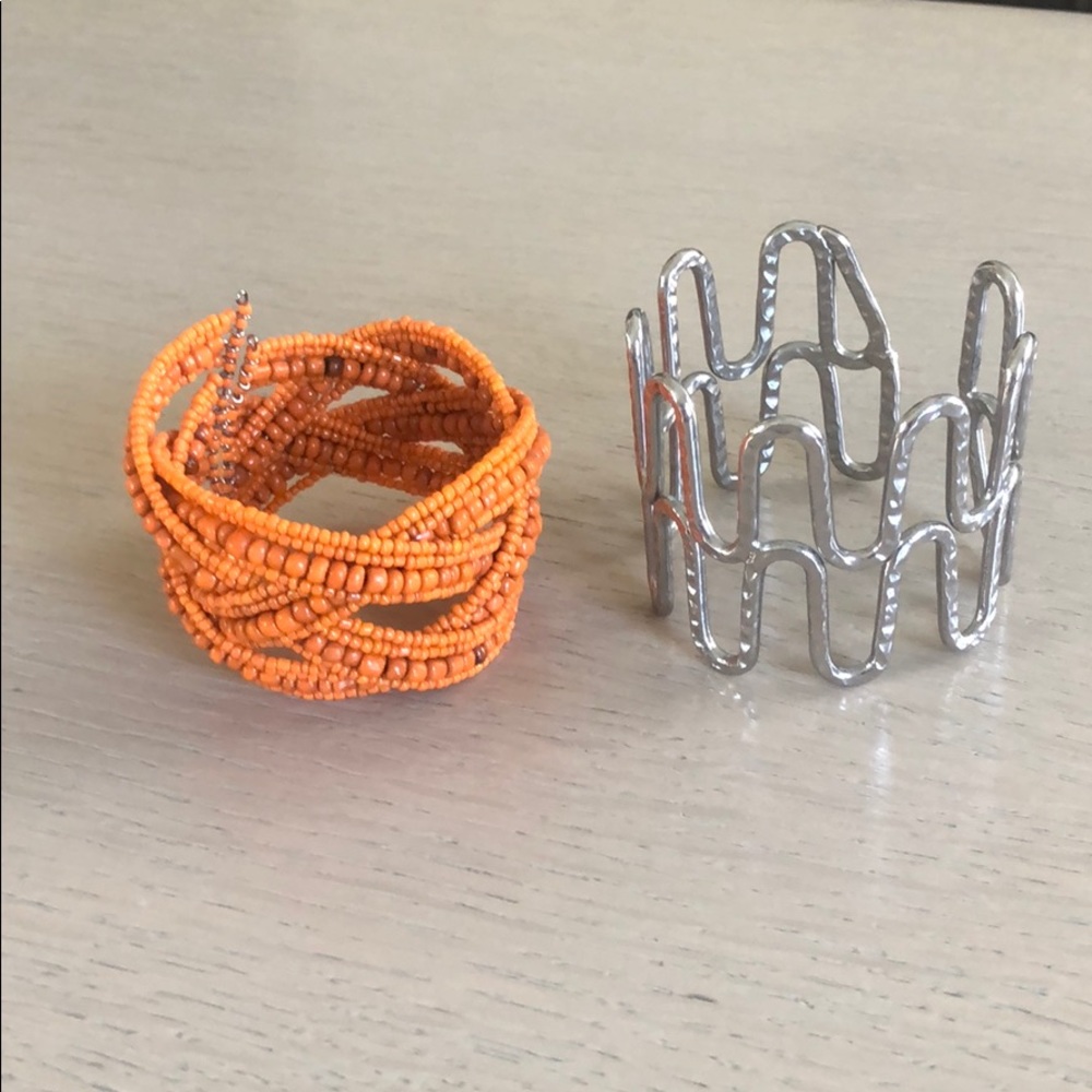 1. Sterling silver bracelet 2. Beaded bracelet